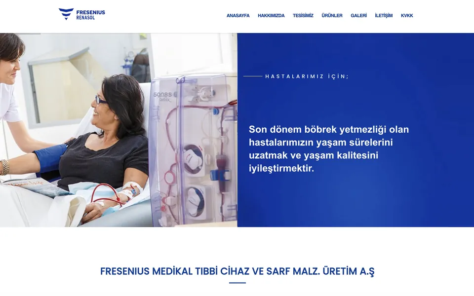 Fresenius Renasol web sitesi ekran görüntüsü