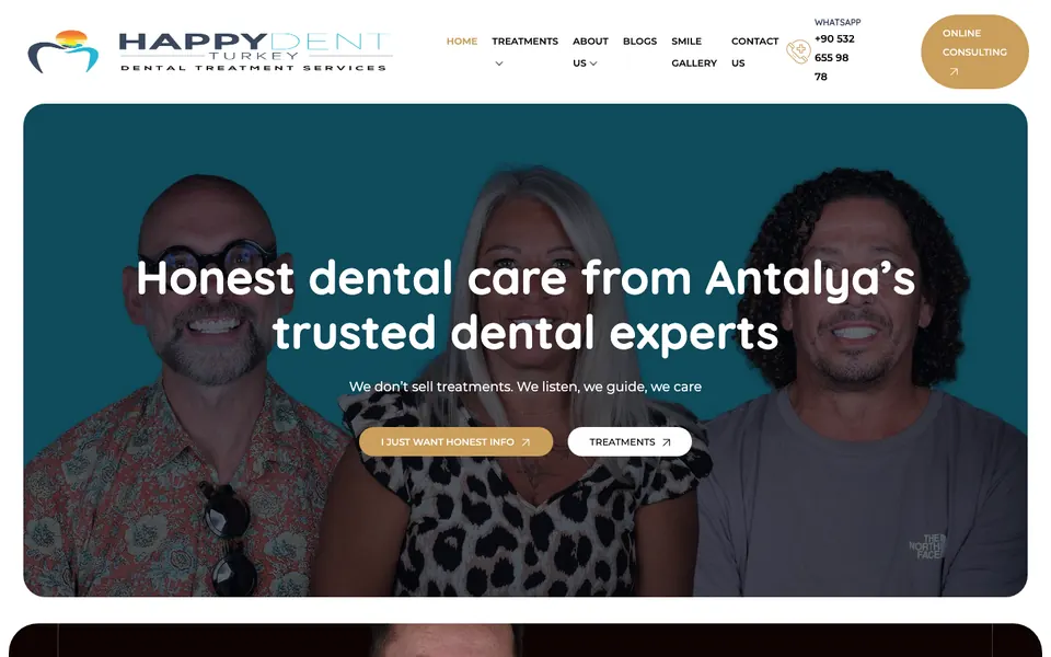 Happy Dent Turkey web sitesi ekran görüntüsü