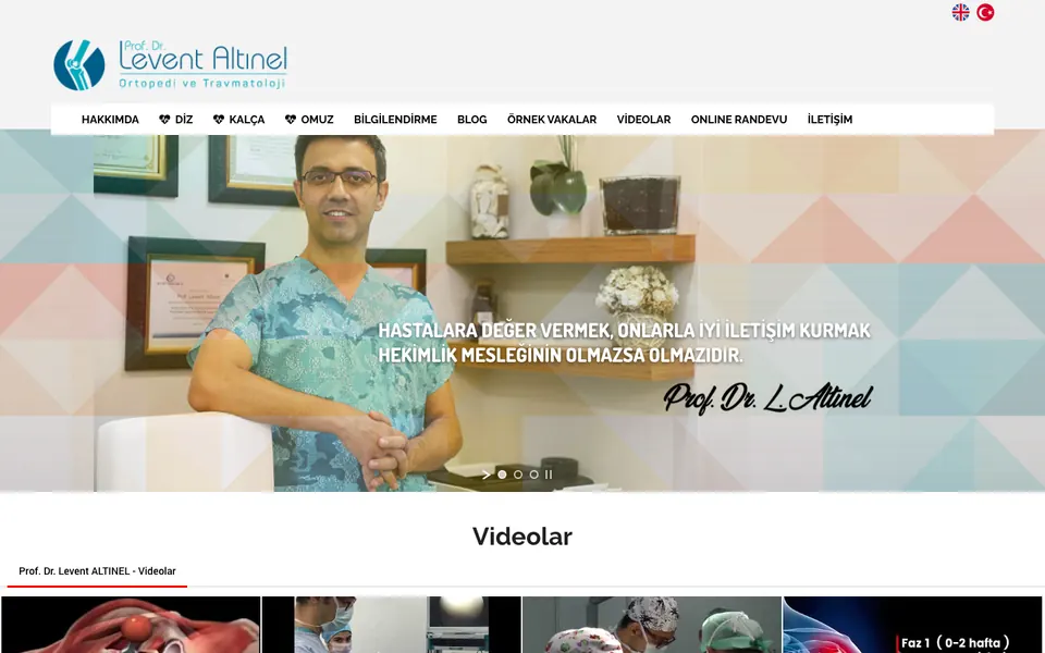 Prof. Dr. Levent Altınel web sitesi ekran görüntüsü