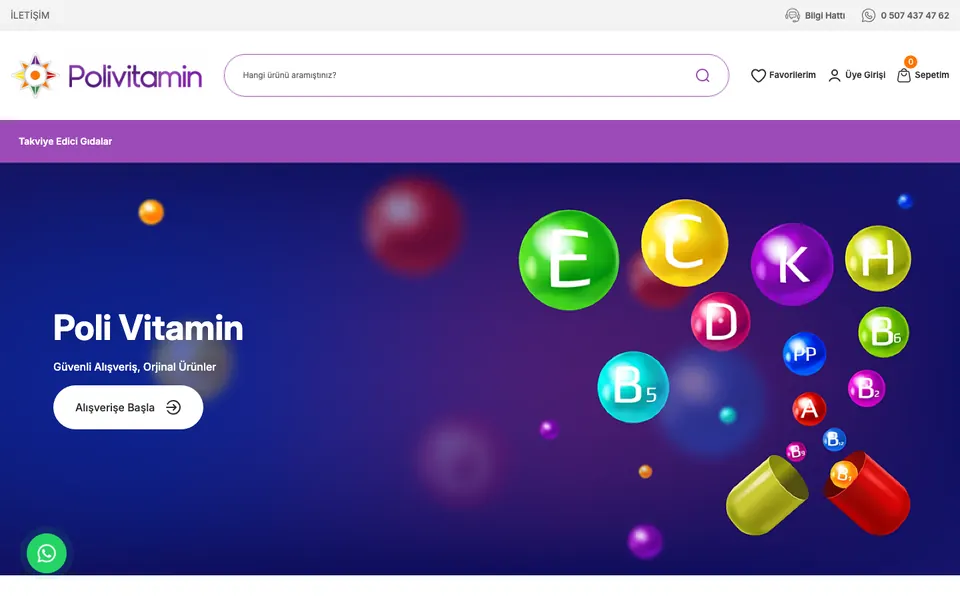 Polivitamin web sitesi ekran görüntüsü