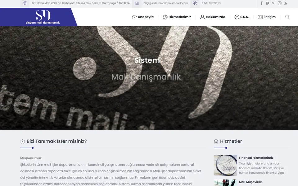Sistem Mali Danışmanlık web sitesi ekran görüntüsü